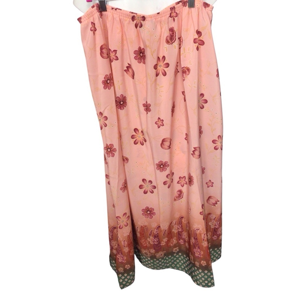 Maggie Sweet Pink Floral Maxi Skirt size 1X